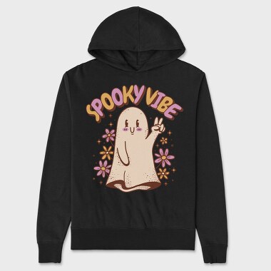 Spooky Vibe Cute Ghost, Hanorac Oversize Barbati (Unisex)