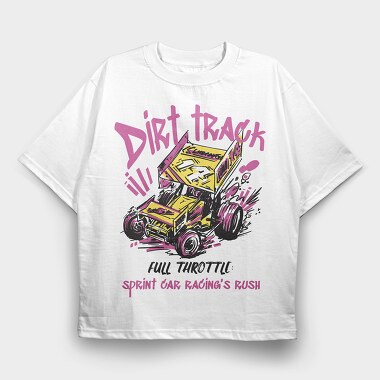 Sprint Car, Tricou Oversize Barbati (Unisex)