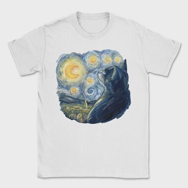 Starry Night Cat, Tricou Barbati (Unisex)