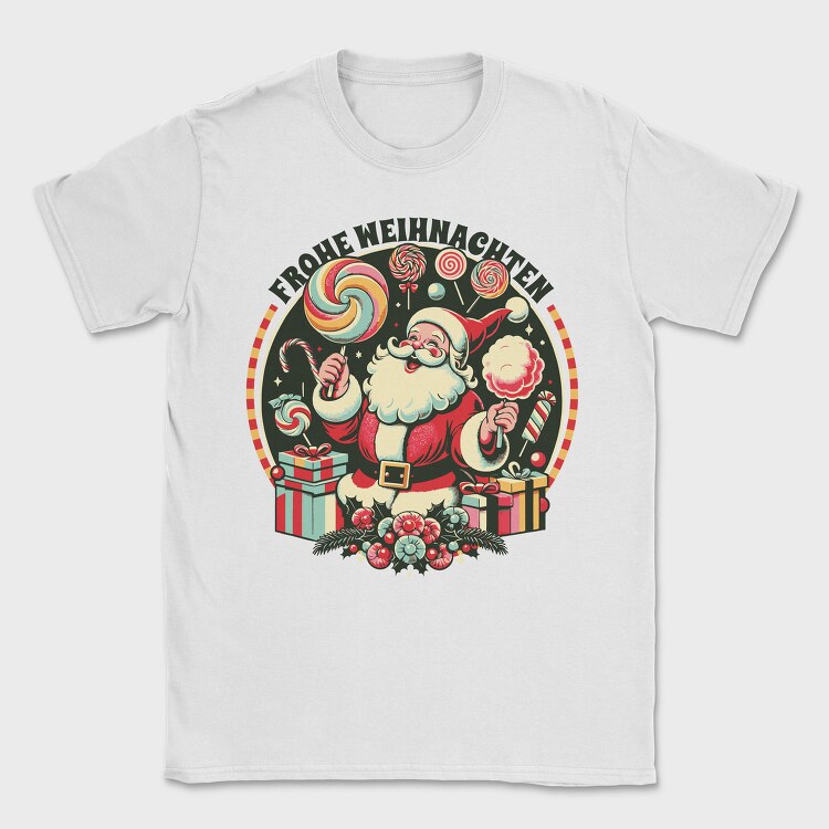 German Christmas Cotton Candy Santa, Tricou Barbati (Unisex)