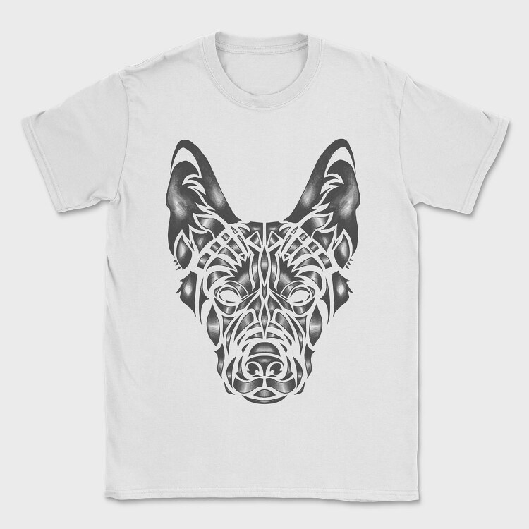 German Shepherd Dog Animal Monochrome Fade, Tricou Barbati (Unisex)