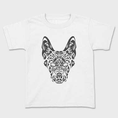 German Shepherd Dog Animal Monochrome Fade, Tricou Copii