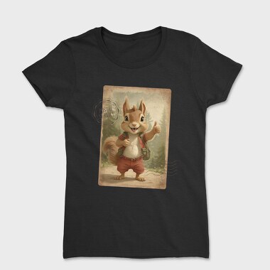 Squirrel in Nature Thumbs Up, Tricou Femei