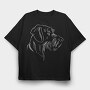 German Wirehaired Pointer, Tricou Oversize Barbati (Unisex)