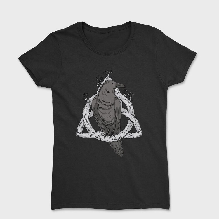 Raven On Nordic Symbol, Tricou Femei