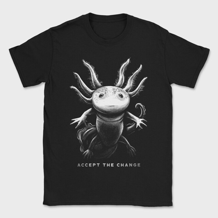 Realistic Hand Drawn Axolotl Change, Tricou Barbati (Unisex)