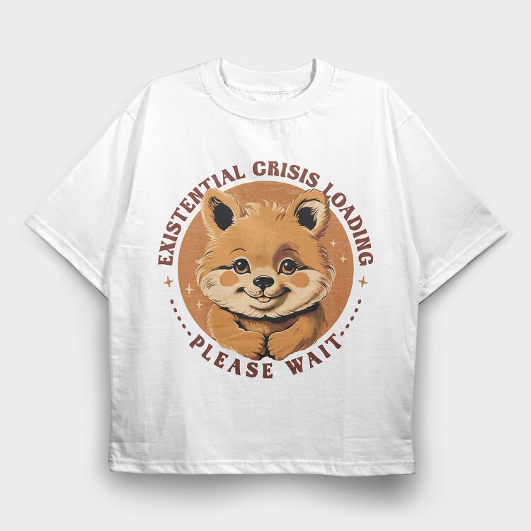 Red Panda Existential Crisis Loading, Tricou Oversize Barbati (Unisex)