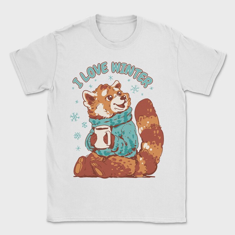 Red Panda Animal Cozy Winter, Tricou Barbati (Unisex)