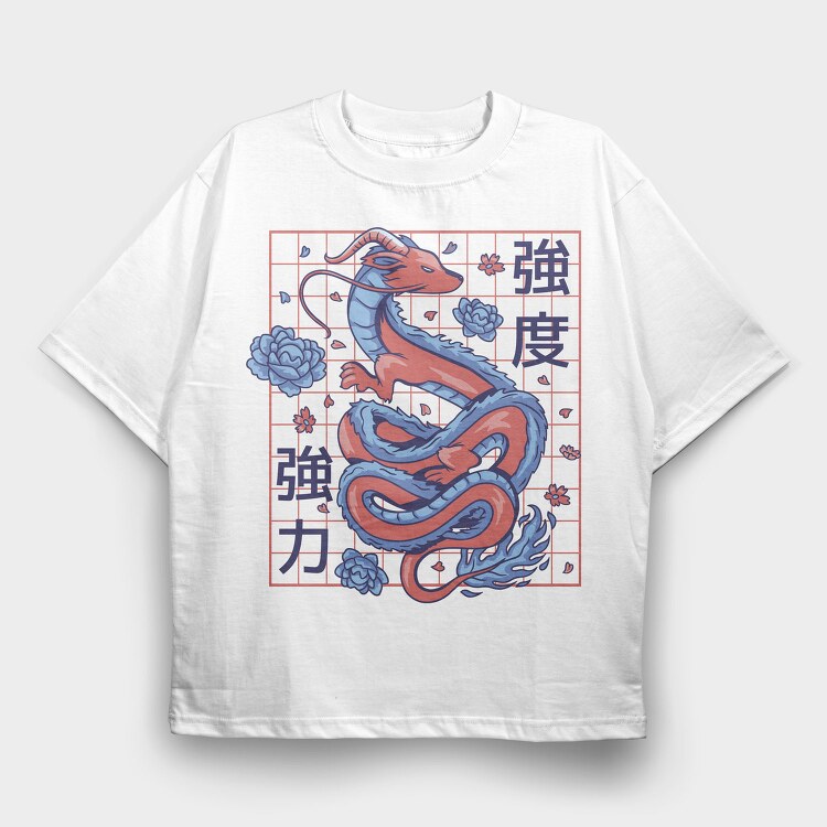 Red Dragon Asian Tote, Tricou Oversize Barbati (Unisex)