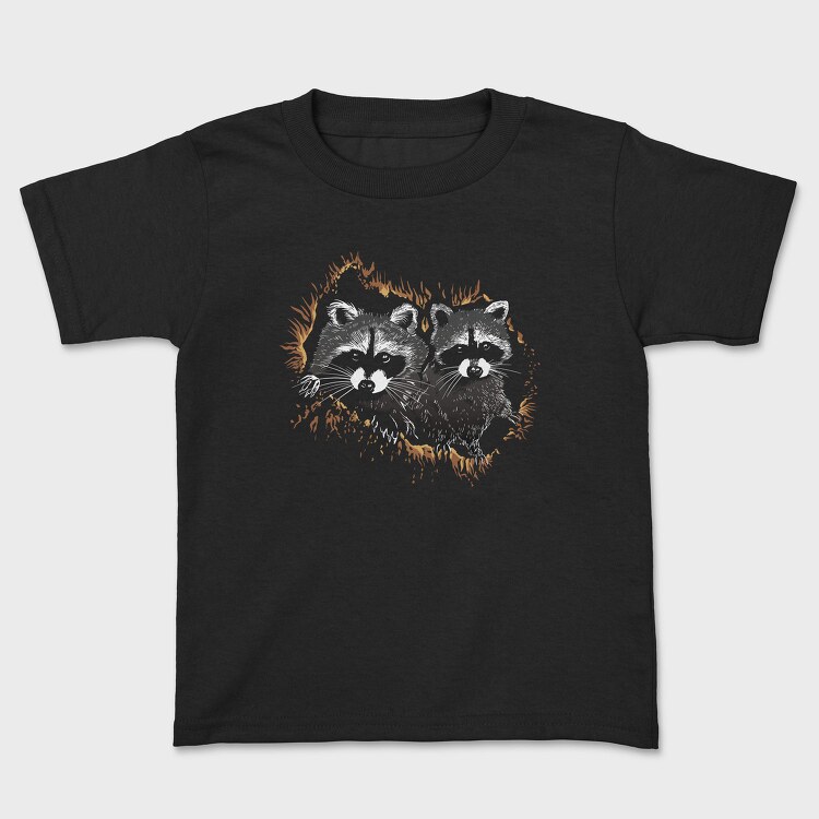 Realistic Raccoon Animals Night, Tricou Copii