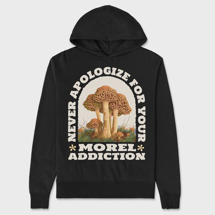 Realistic Morel Mushrooms, Hanorac Oversize Barbati (Unisex)