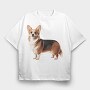 Realistic Corgi, Tricou Oversize Barbati (Unisex)