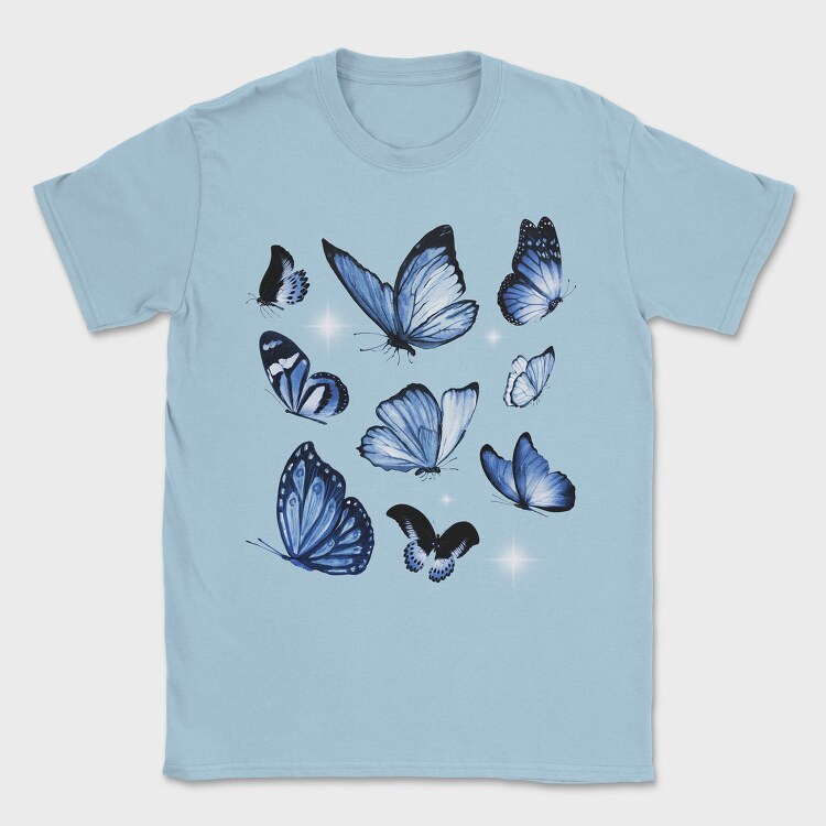 Realistic Blue Butterflies, Tricou Barbati (Unisex)