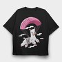 Skydiving Alpaca, Tricou Oversize Barbati (Unisex)