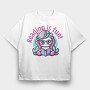 Reading Is Fun Unicorn Tote, Tricou Oversize Barbati (Unisex)