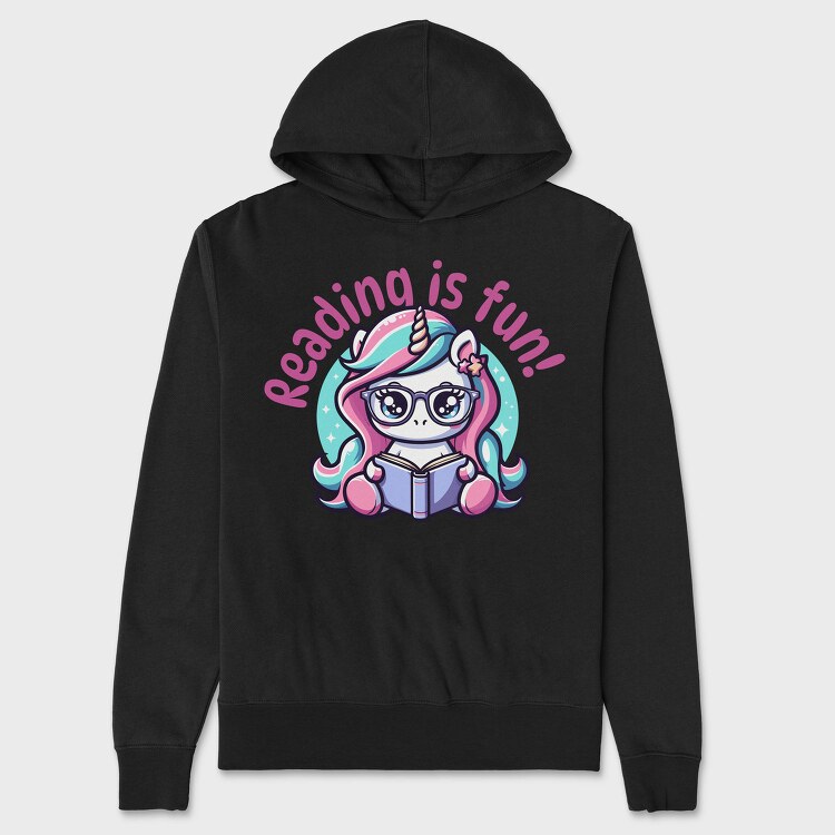Reading Is Fun Unicorn Tote, Hanorac Oversize Barbati (Unisex)