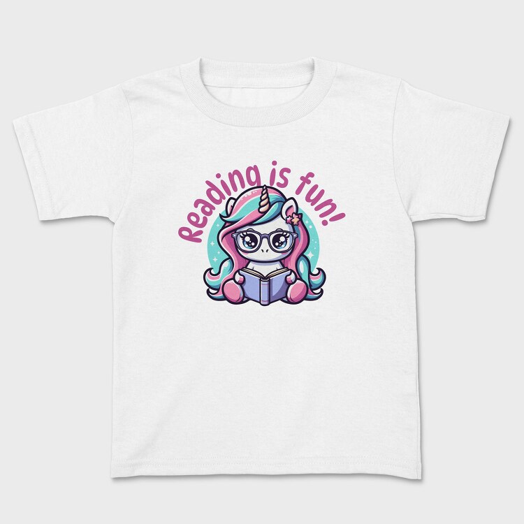 Reading Is Fun Unicorn Tote, Tricou Copii