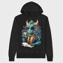 Reader Dragon Drinking Coffee Book, Hanorac Oversize Barbati (Unisex)