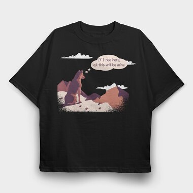 If I Pee Here Dog , Tricou Oversize Barbati (Unisex)