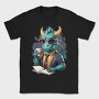 Reader Dragon Drinking Coffee Book, Tricou Barbati (Unisex)