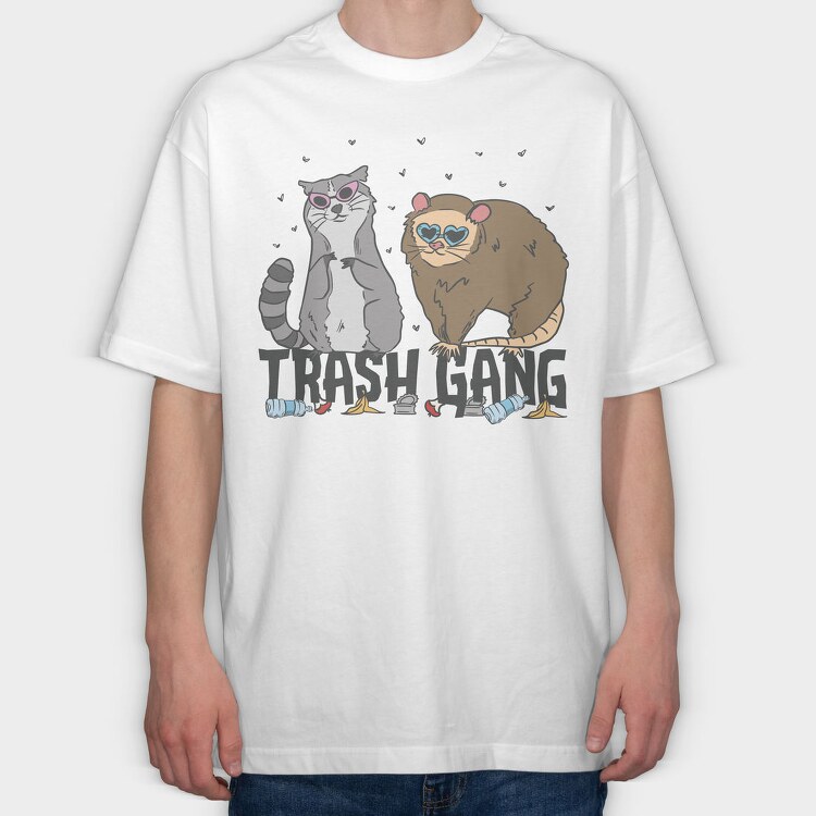 Raccoon And Possum Animals, Tricou Oversize Barbati (Unisex)