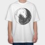 Yin Yang Horses Animals, Tricou Oversize Barbati (Unisex)