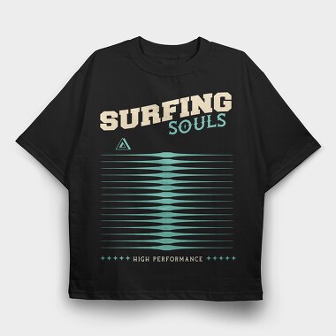 Sufing Souls, Tricou Oversize Barbati (Unisex)