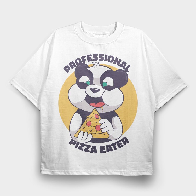 Panda Pizza, Tricou Oversize Barbati (Unisex)