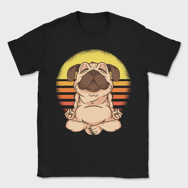 Yoga Pug 01, Tricou Barbati (Unisex)