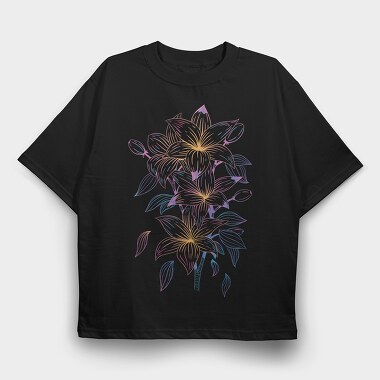 Flower Line, Tricou Oversize Barbati (Unisex)