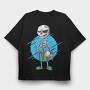 Beach Volley Skull, Tricou Oversize Barbati (Unisex)