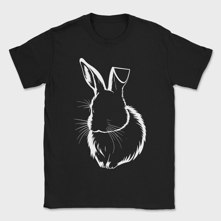 Rabbit White Outline, Tricou Barbati (Unisex)