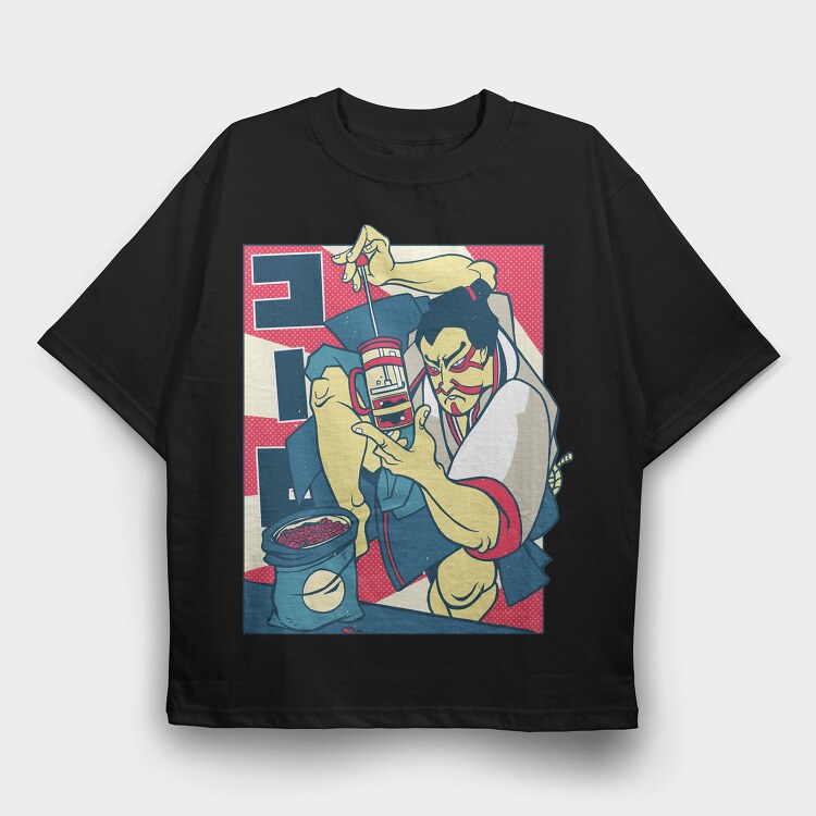 Samurai Coffee, Tricou Oversize Barbati (Unisex)