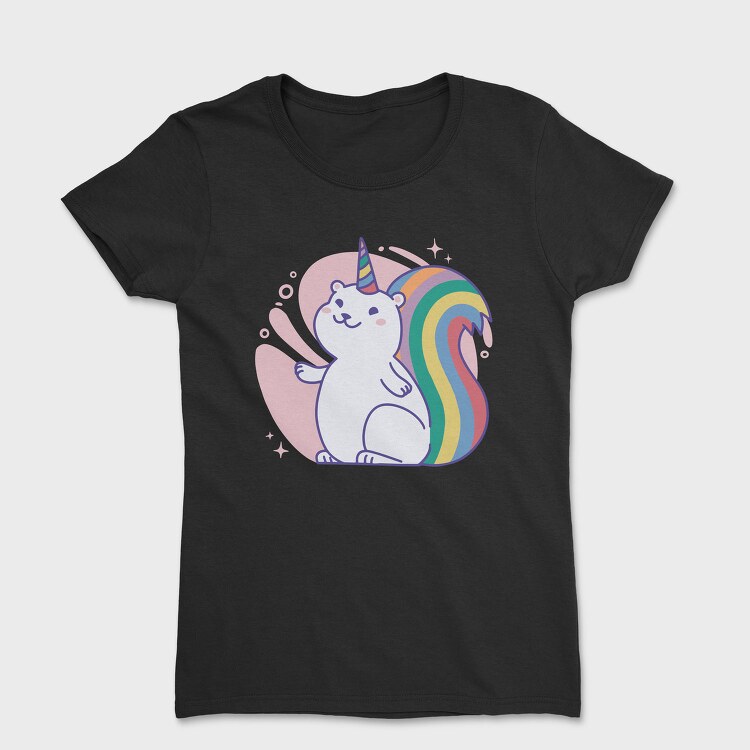 Rainbow Squirrel Unicorn Animal, Tricou Femei