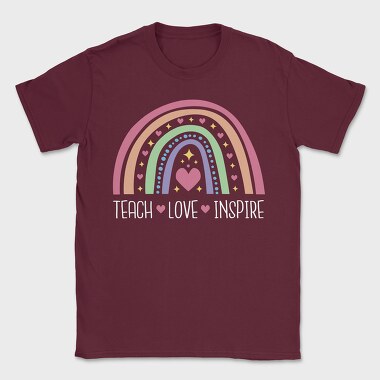 Teach Love Inspire Rainbow, Tricou Barbati (Unisex)