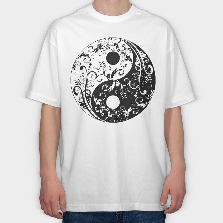 Yin Yang Mandala 001, Tricou Oversize Barbati (Unisex)