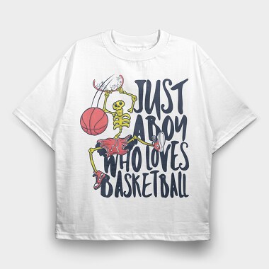 Basketball Skull, Tricou Oversize Barbati (Unisex)