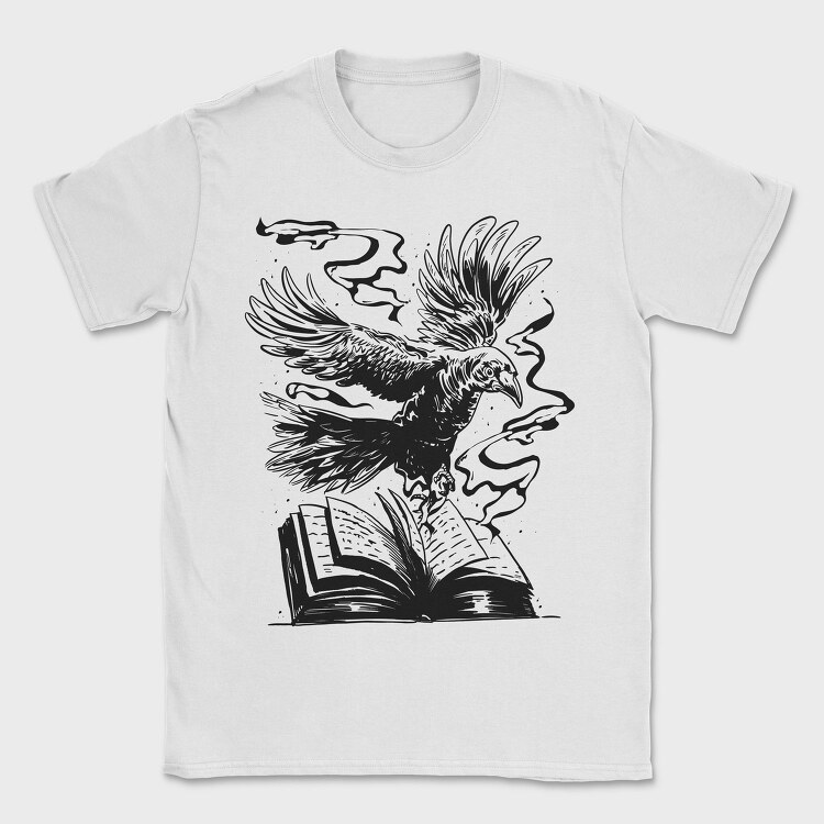 Raven On A Book, Tricou Barbati (Unisex)