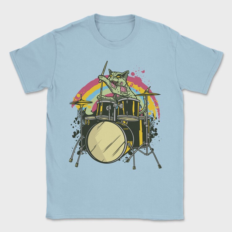 Zombie Cat Drummer, Tricou Barbati (Unisex)