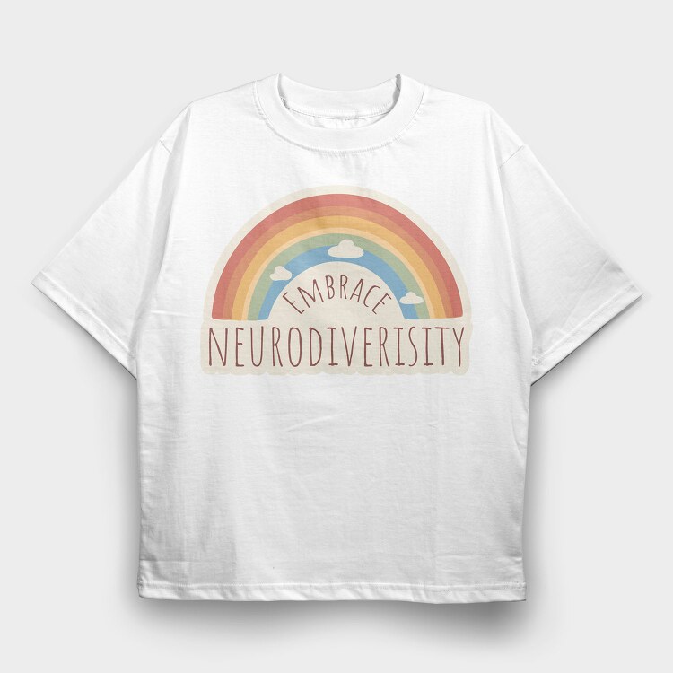Rainbow Neurodiversity, Tricou Oversize Barbati (Unisex)