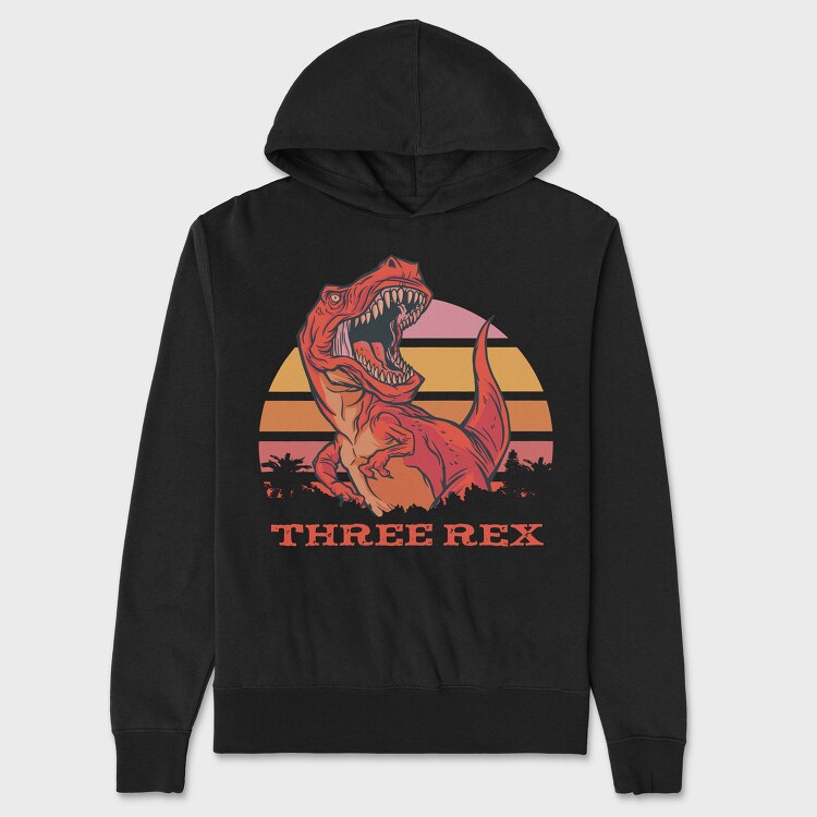 Rad Three T Rex, Hanorac Oversize Barbati (Unisex)