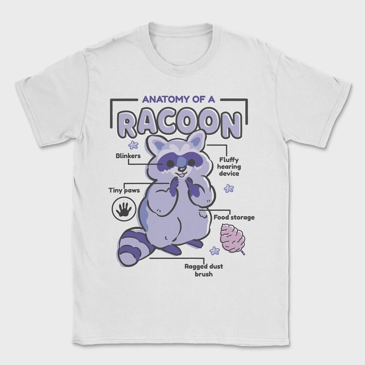 Raccoon Anatomy, Tricou Barbati (Unisex)