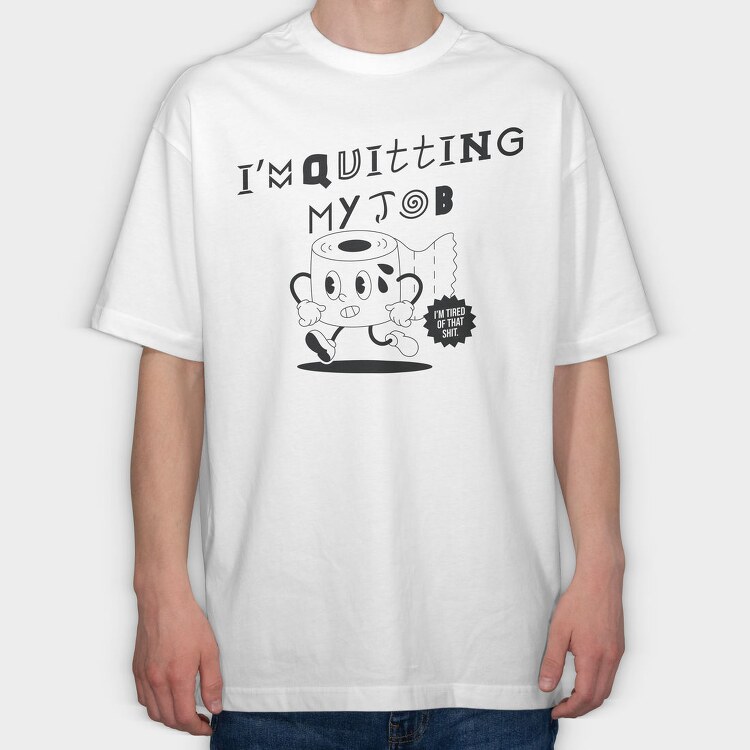 Quitting Job Coffee, Tricou Oversize Barbati (Unisex)