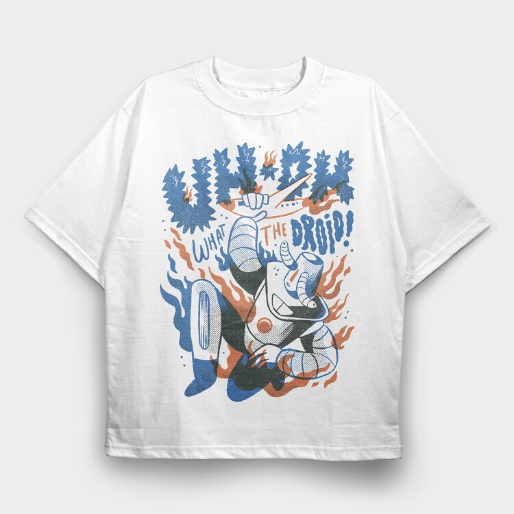 Robot Invasion 03, Tricou Oversize Barbati (Unisex)