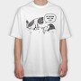 Cat Waking Up Girl, Tricou Oversize Barbati (Unisex)