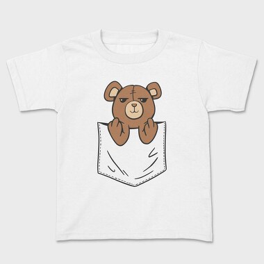 Teddy Bear Middle Finger Pocket, Tricou Copii