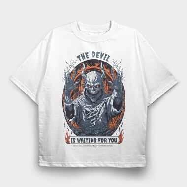The Devil Is Waiting for You, Tricou Oversize Barbati (Unisex)