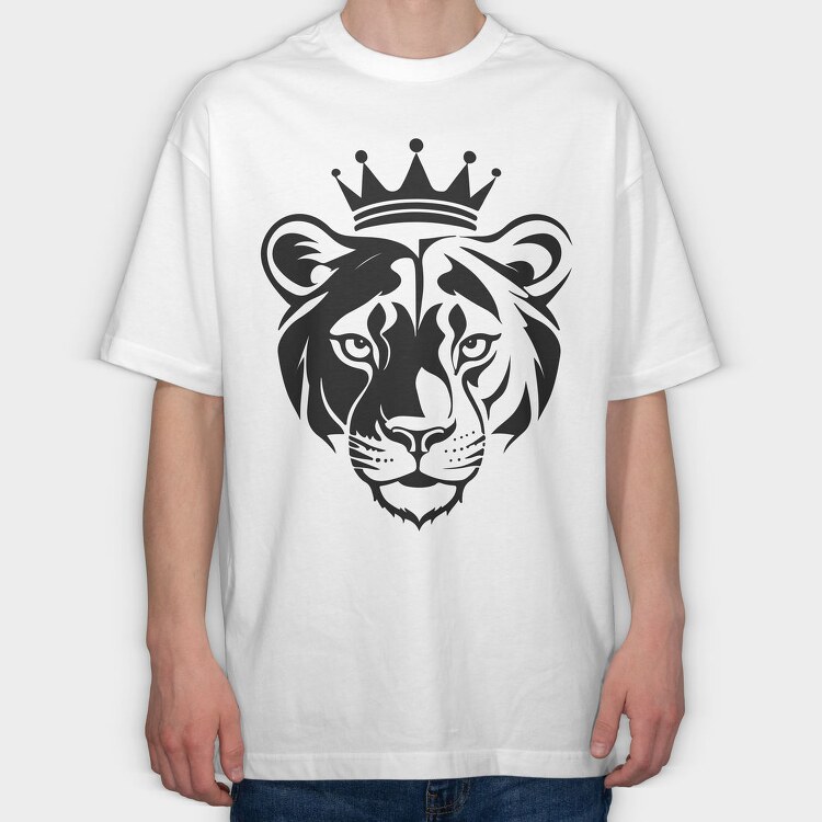 Queen Lioness Crown Female Lion, Tricou Oversize Barbati (Unisex)