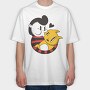 Cat Hug, Tricou Oversize Barbati (Unisex)