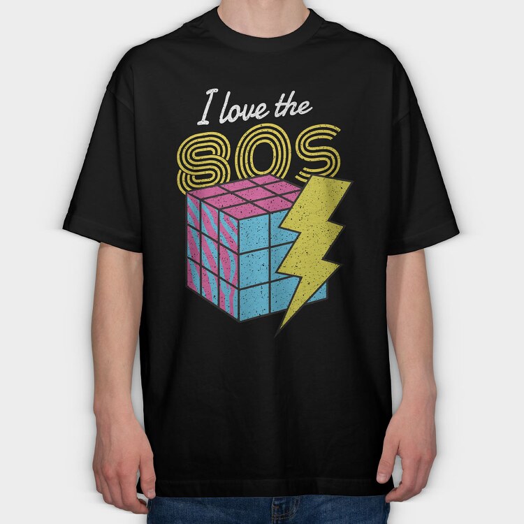I Love the 80's, Tricou Oversize Barbati (Unisex)
